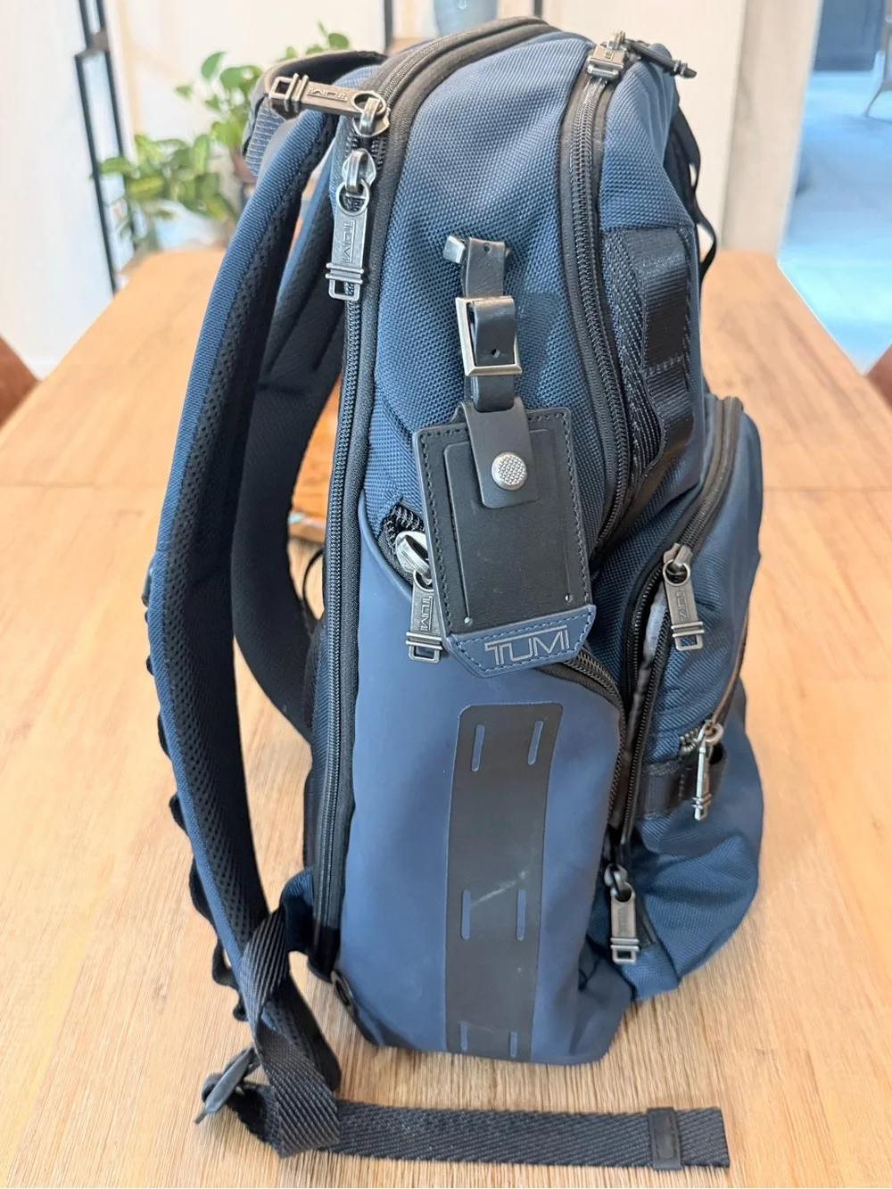 Tumi Navy Nylon Men's Backpack with Front Utility Pocket